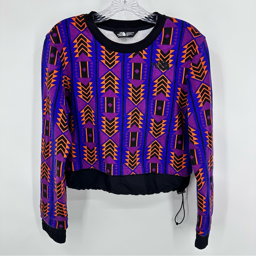 The North Face 92' RAGE Fleece Crew Cropped Top Sweatshirt Cotton Blend Size S